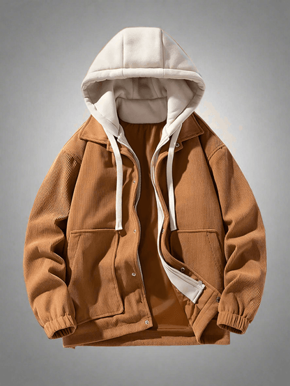 False Two-Piece Hooded Basketball Jacket - Montero Milan
