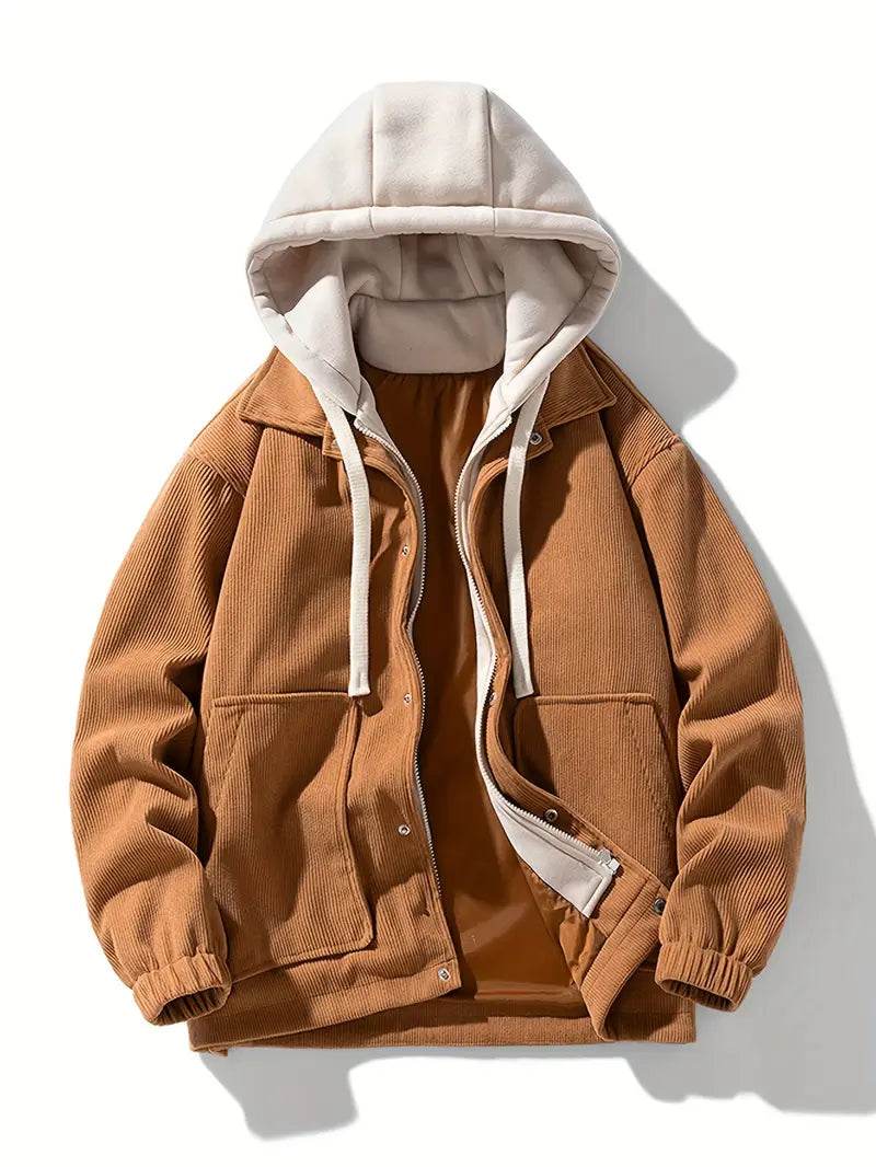 False Two-Piece Hooded Basketball Jacket - Montero Milan