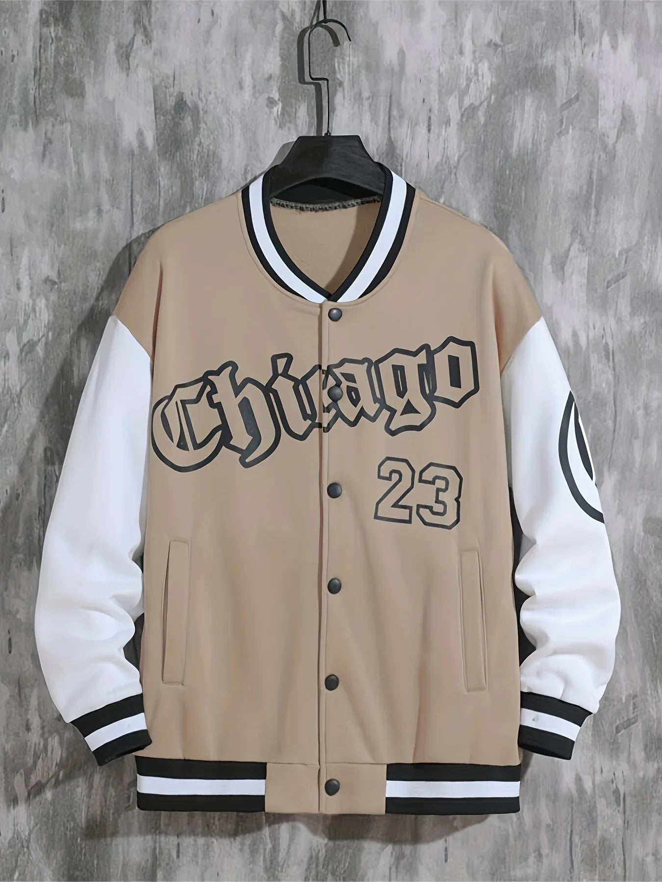 Spring And Autumn Street Men's Fashion Trend Loose Casual Baseball Uniform Jacket, Suitable For Outdoor And Dating