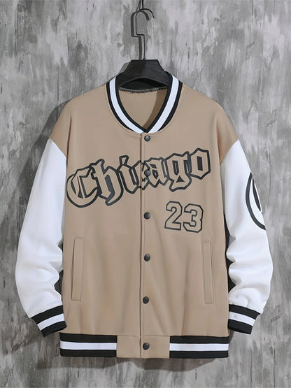 Spring And Autumn Street Men's Fashion Trend Loose Casual Baseball Uniform Jacket, Suitable For Outdoor And Dating
