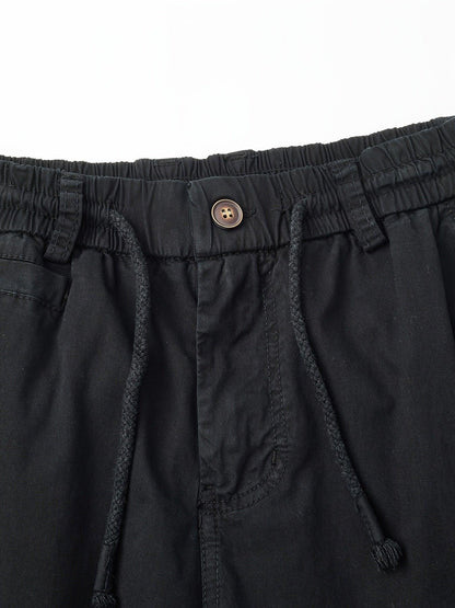 Men'S Heavy-Duty Work Shorts - Olive Green Cargo Pants with Multiple Utility Pockets, Non- Fabric for Construction, Outdoor, Everyday Casual - Adjustable Drawstring Waist - Model 9385, Outdoor Apparel, Functional Design, Dura