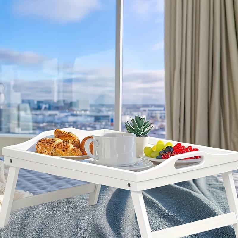 19.32 X 11.83 Inch Bed Tray Table With Handles Folding Legs, Breakfast Tray Bamboo Bed Tray For Sofa, Bed, Eating, Snacking And Working, 1/ 2 Packs - Montero Milan