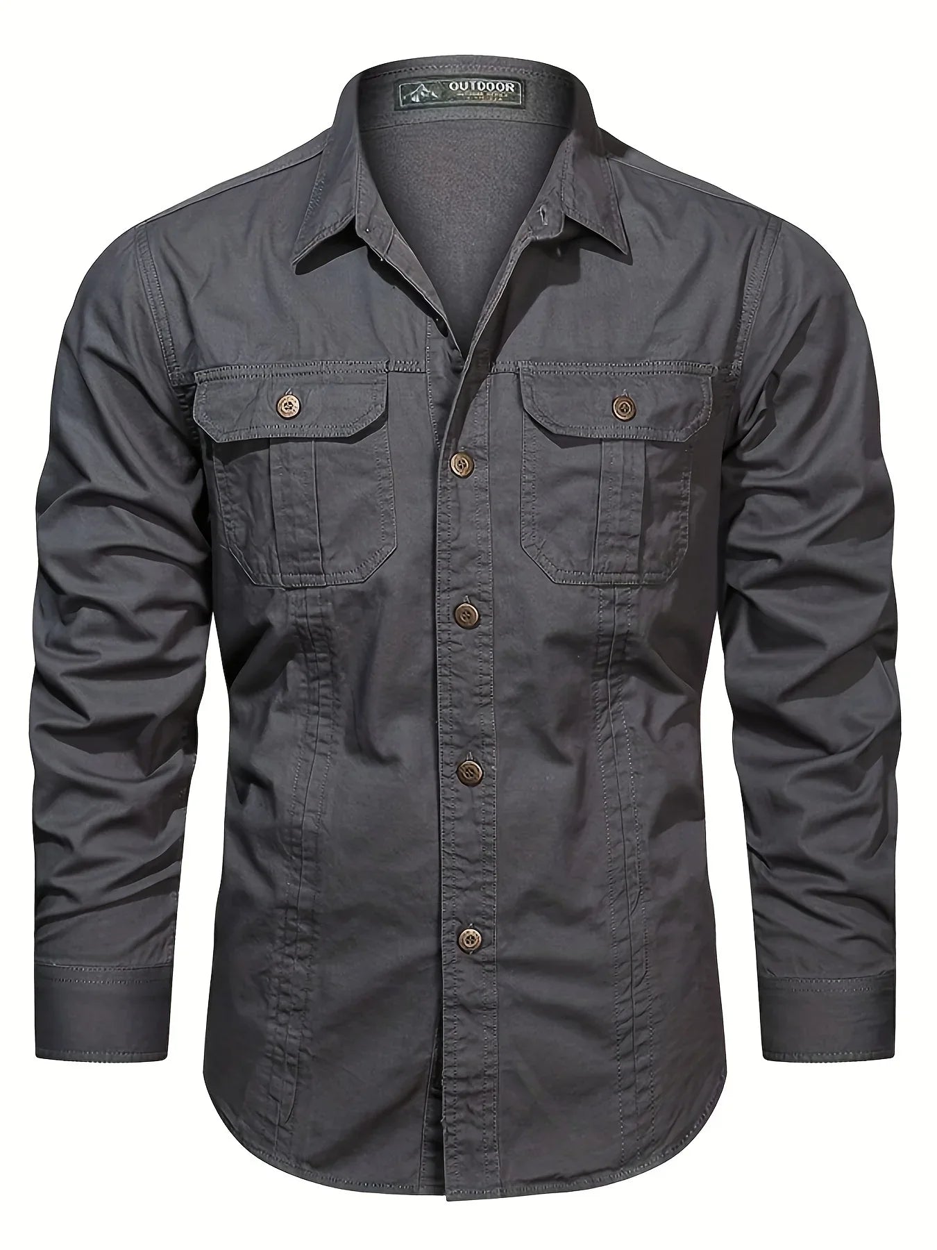 Men's Heavyweight Long Sleeve Shirt - Button-Up Formal & informal Shirt in, Classic Collar, Chest Pocket - Machine Washable Work, Outdoor, Everyday Shirt for Men - Spring/Fall Essential, Outdoor Casual Wear, Nonstretch Fabric