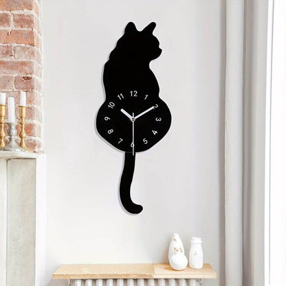 Charming Swinging Tail Kitten Clock for Any Room Decor - Montero Milan