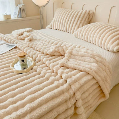 Luxe Faux Rabbit Fur Throw Blanket - Montero Milan
