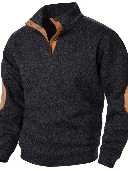 Autumn and winter Men's stand-collar long-sleeve casual sweatshirt top