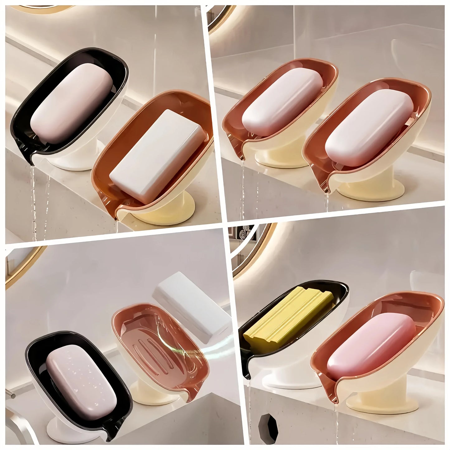 Montero Milan Drain soap dish, soap holder, bathroom drain soap rack, household suction cup soap box without drilling, scented soap holder, scented soap tray, bathroom soap container and storage