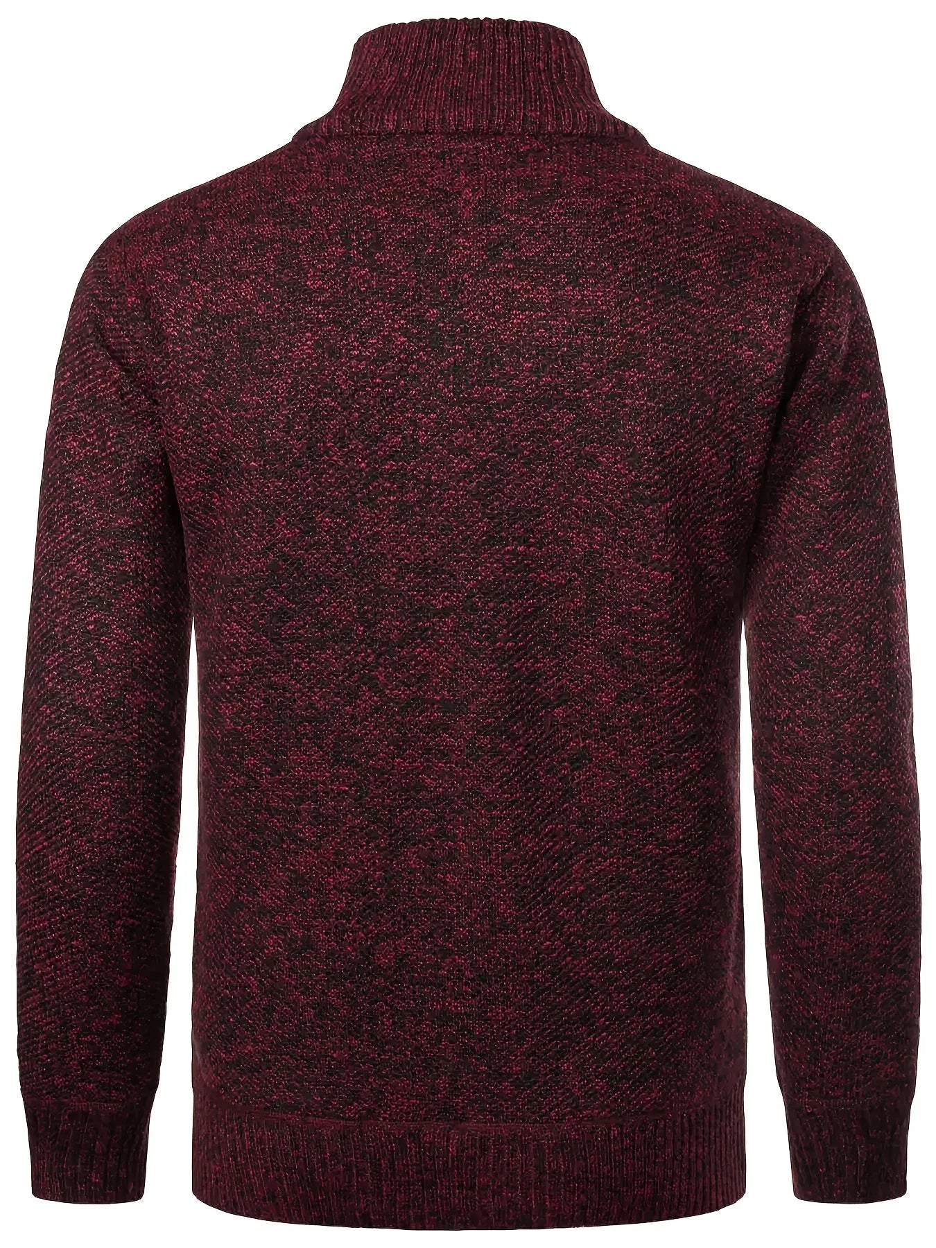 Men'S Thick Fleece Zip-Up Cardigan - Casual Long Sleeve Knit Sweater with Stand Collar, Solid Color, Regular Fit for Fall/Winter, Comfortable Layering Piece, Winter Cardigan, Autumn Outerwear, Modern Casualwear, Durable Fabri