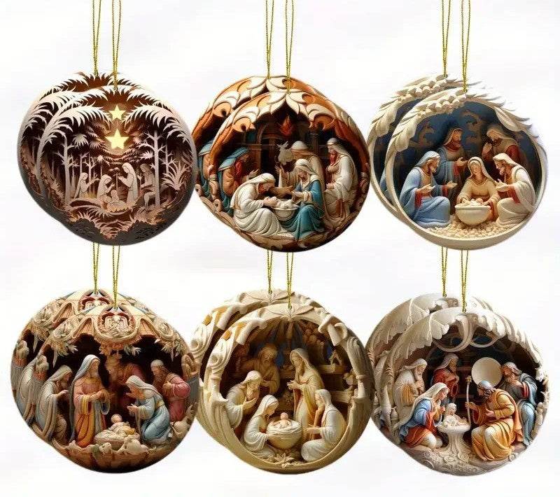 Classic Christmas Nativity Ornaments (1 / 6 / 12 PCs) - Montero Milan