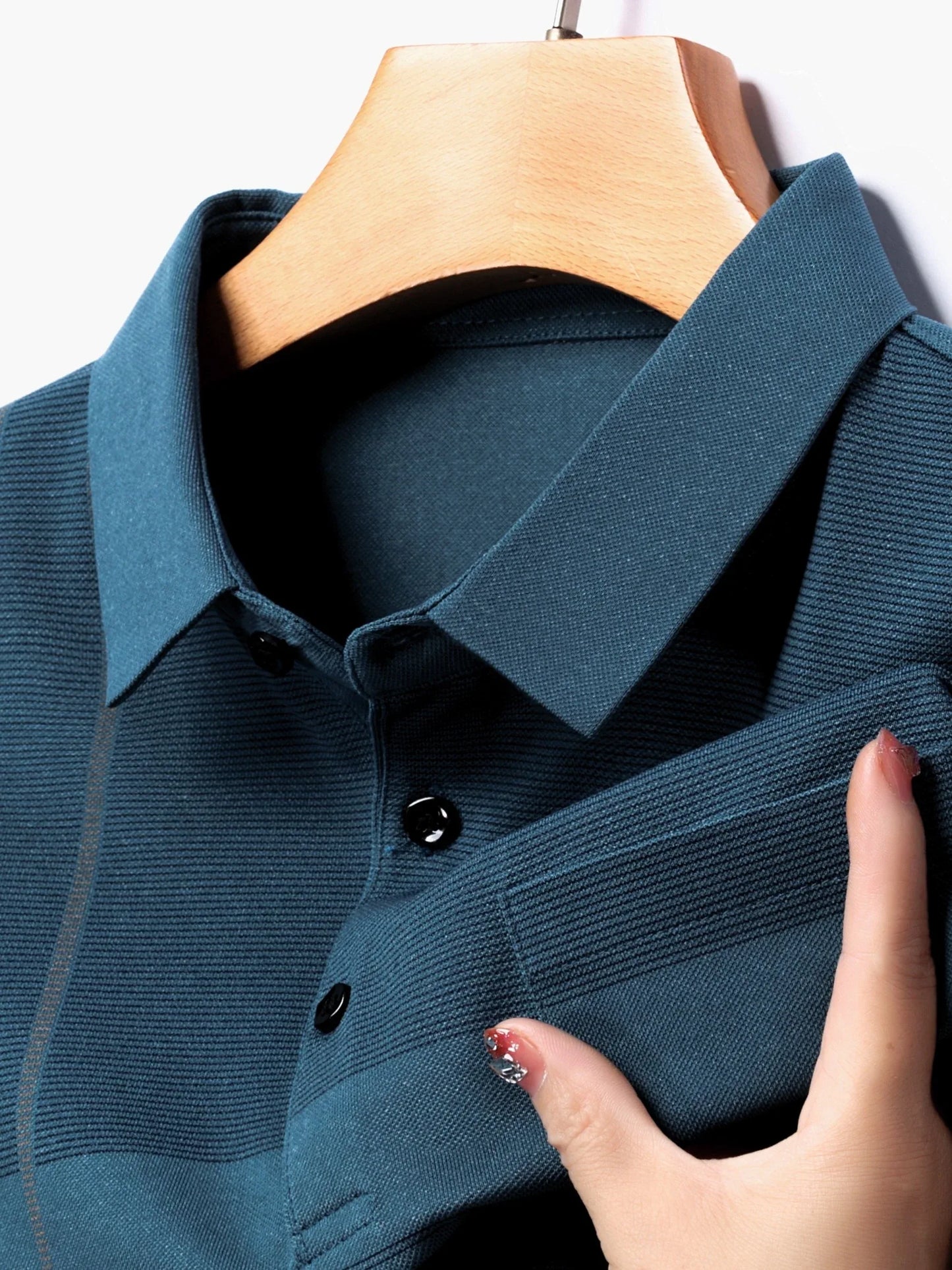 Men's Vintage-Inspired Striped Shirt with Chest Pocket - Breathable, Long Sleeve, Button Detail for Golf & Outdoor Activities