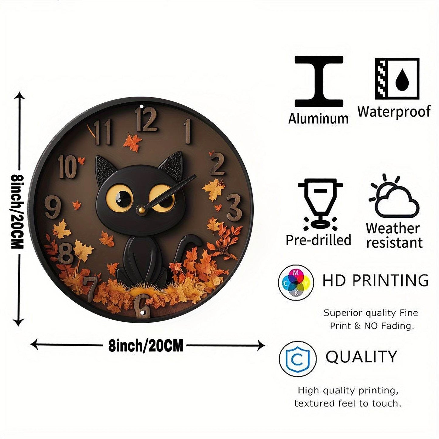 Autumn Kitty 2D Metal Wall Art Decor Sign - Montero Milan