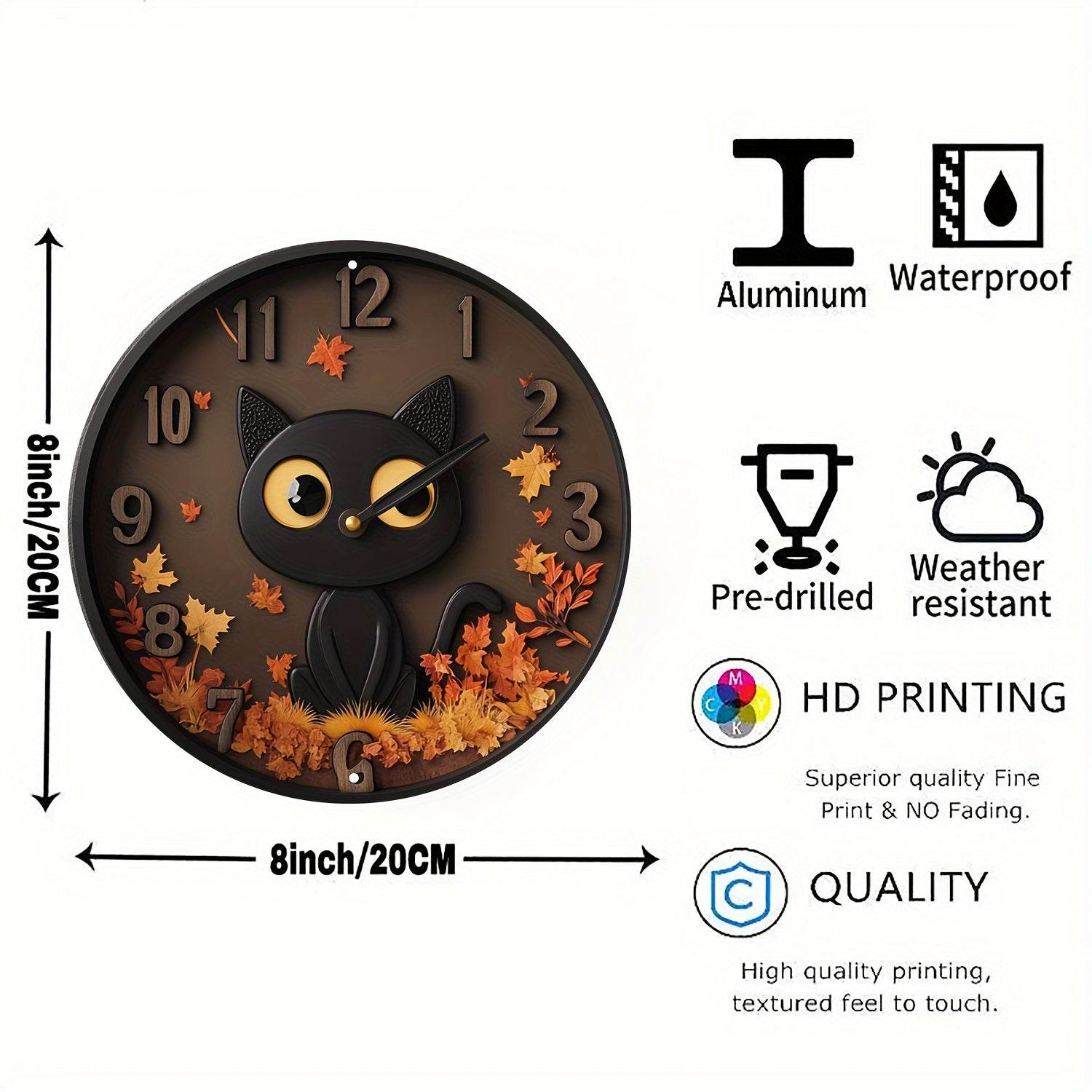 Autumn Kitty 2D Metal Wall Art Decor Sign - Montero Milan