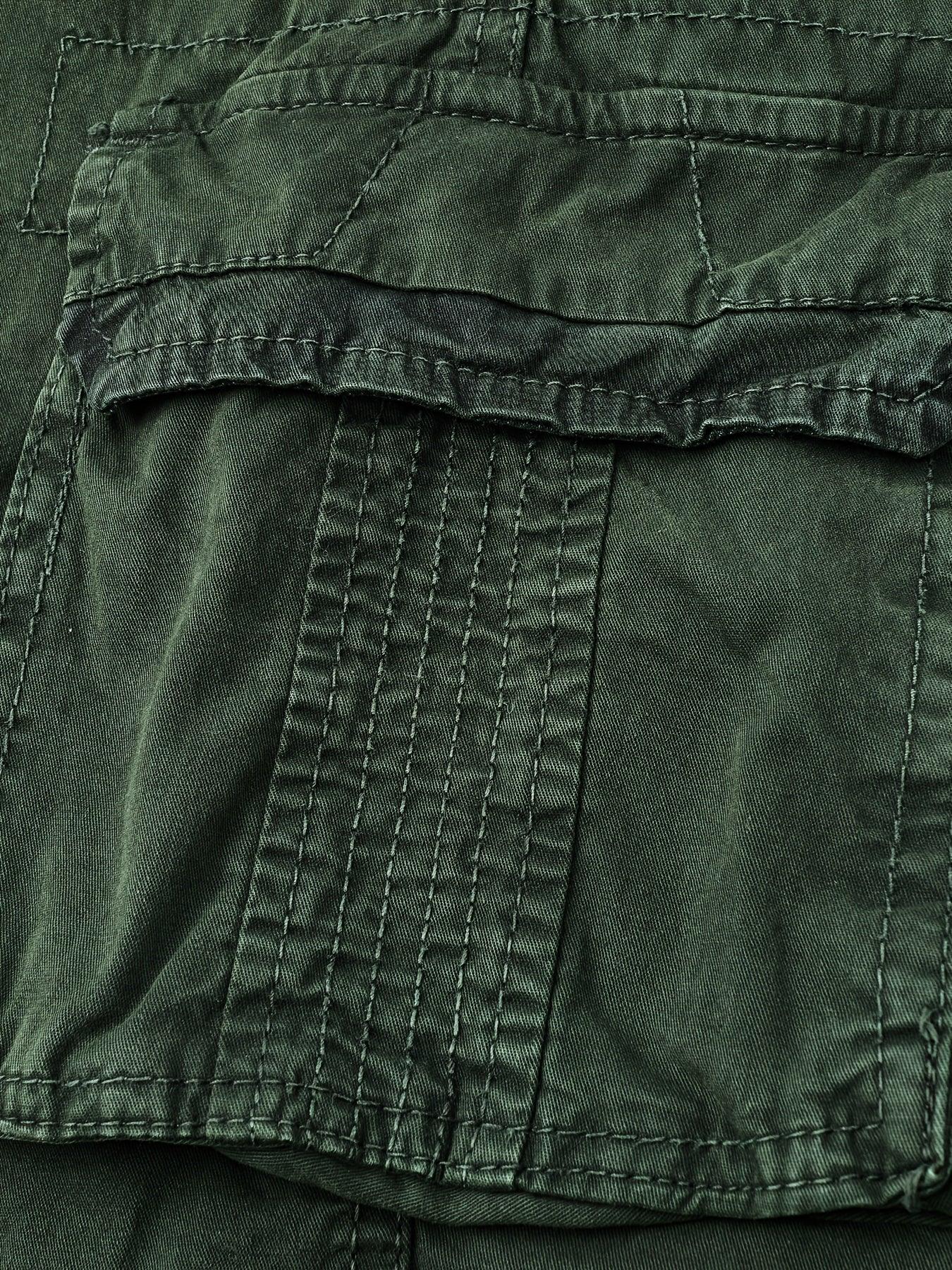 Men'S Heavy-Duty Work Shorts - Olive Green Cargo Pants with Multiple Utility Pockets, Non- Fabric for Construction, Outdoor, Everyday Casual - Adjustable Drawstring Waist - Model 9385, Outdoor Apparel, Functional Design, Dura