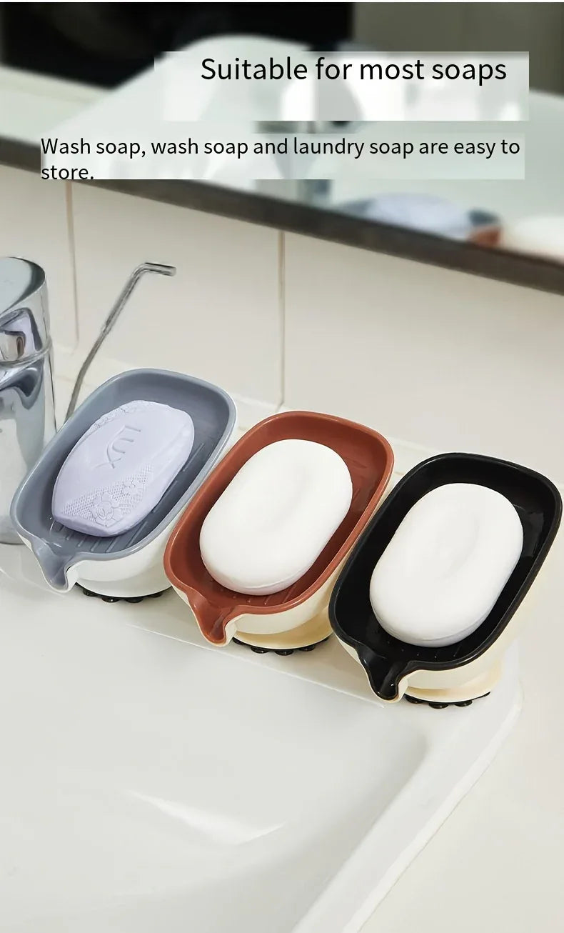 Montero Milan Drain soap dish, soap holder, bathroom drain soap rack, household suction cup soap box without drilling, scented soap holder, scented soap tray, bathroom soap container and storage