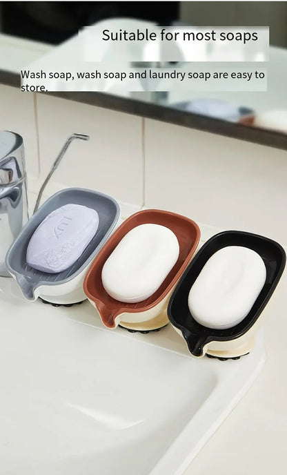 Montero Milan Drain soap dish, soap holder, bathroom drain soap rack, household suction cup soap box without drilling, scented soap holder, scented soap tray, bathroom soap container and storage