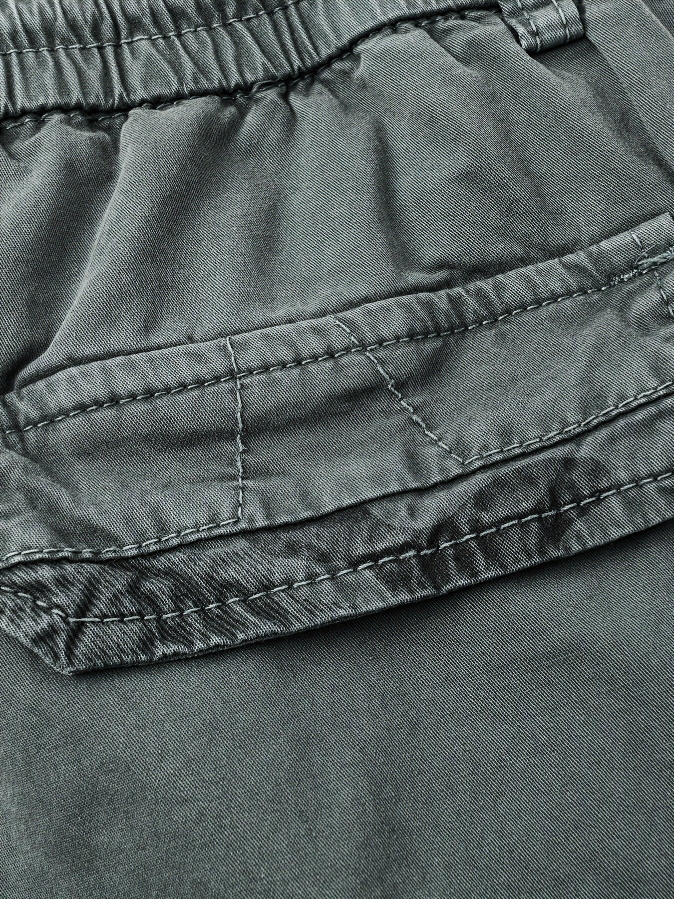 Men'S Heavy-Duty Work Shorts - Olive Green Cargo Pants with Multiple Utility Pockets, Non- Fabric for Construction, Outdoor, Everyday Casual - Adjustable Drawstring Waist - Model 9385, Outdoor Apparel, Functional Design, Dura