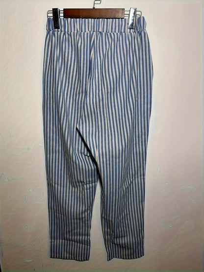 Striped High-Waisted Wide-Leg Pants - Montero Milan