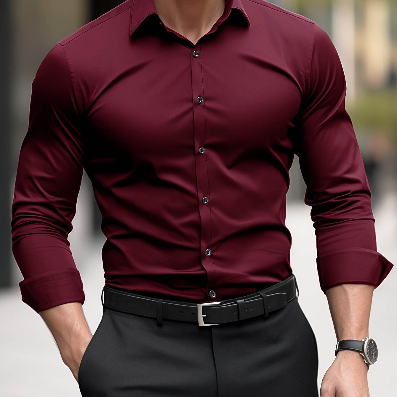 Slim Fit Glossy Dress Shirt - Montero Milan