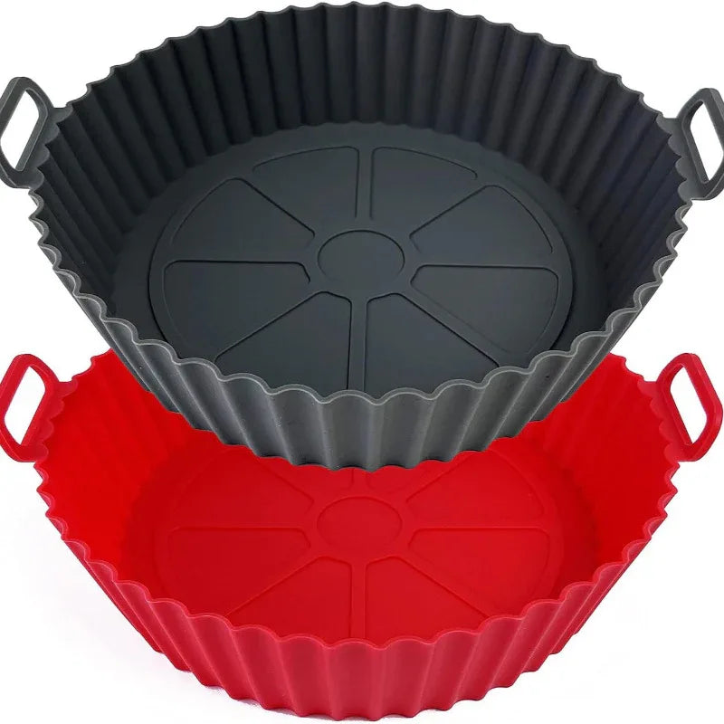 1pc Reusable Silicone Air Fryer Liner – Non-Stick Food-Grade, Universal Fit for All Air Fryers, Multi-Purpose Cooking Accessory, No Power Needed