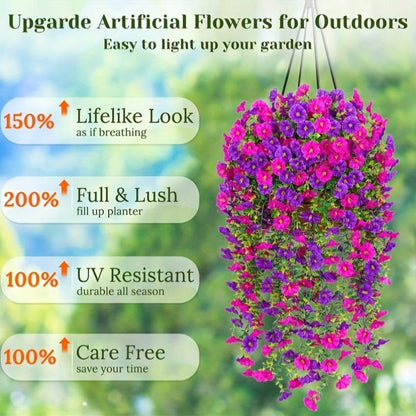 UV-Resistant Hanging Morning Glory Flowers (2-Pack) - Montero Milan