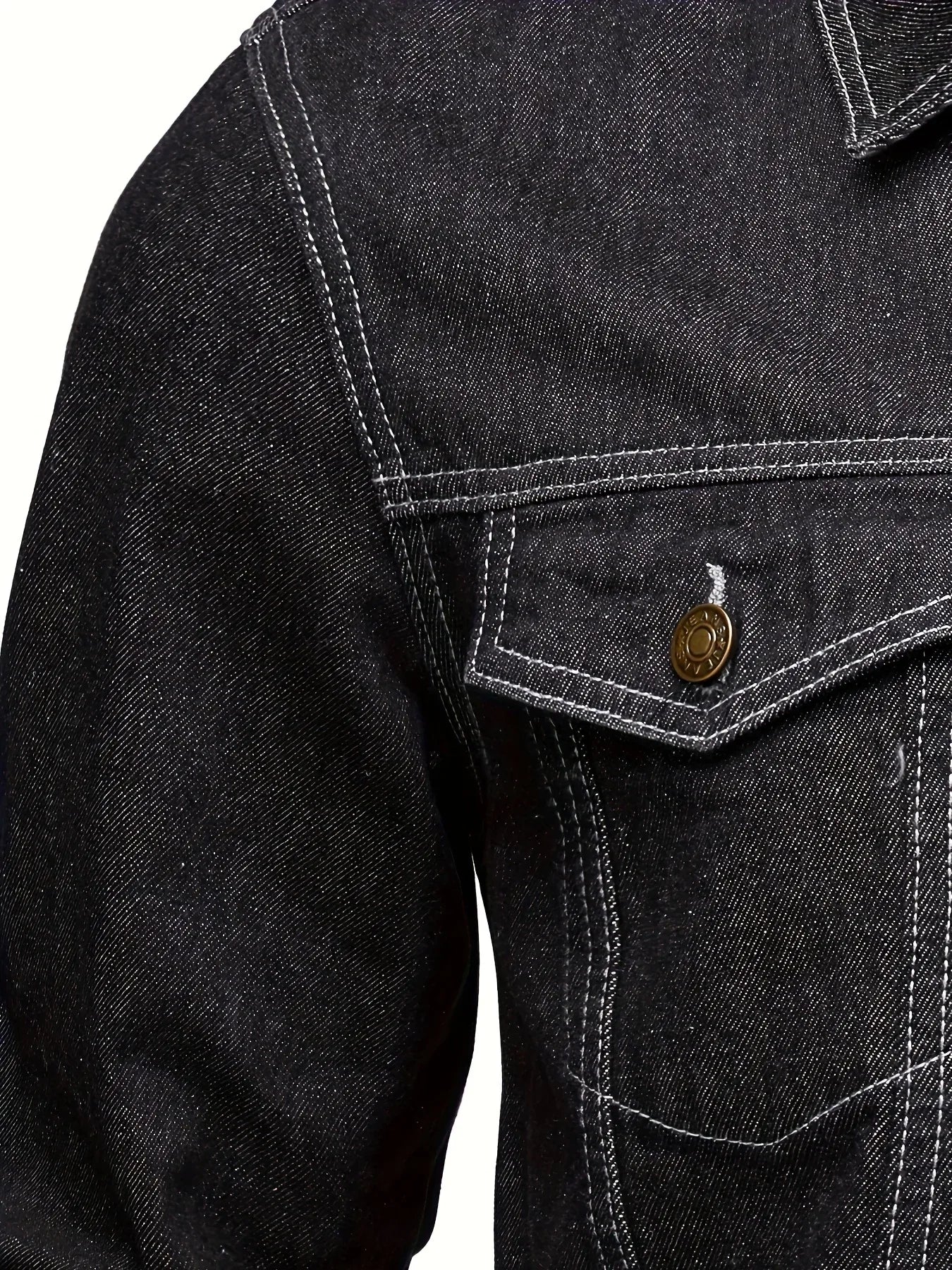 Men's Classic Blue Jeans-like Jacket - Button-Front Closure, Non-Stretch Denim, Relaxed Fit with Chest Pockets - Machine Washable Casual Everyday & Formal Wear Coat for Men