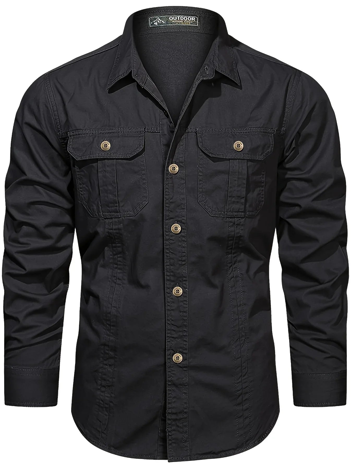 Men's Heavyweight Long Sleeve Shirt - Button-Up Formal & informal Shirt in, Classic Collar, Chest Pocket - Machine Washable Work, Outdoor, Everyday Shirt for Men - Spring/Fall Essential, Outdoor Casual Wear, Nonstretch Fabric