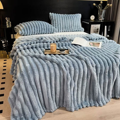 Luxe Faux Rabbit Fur Throw Blanket - Montero Milan