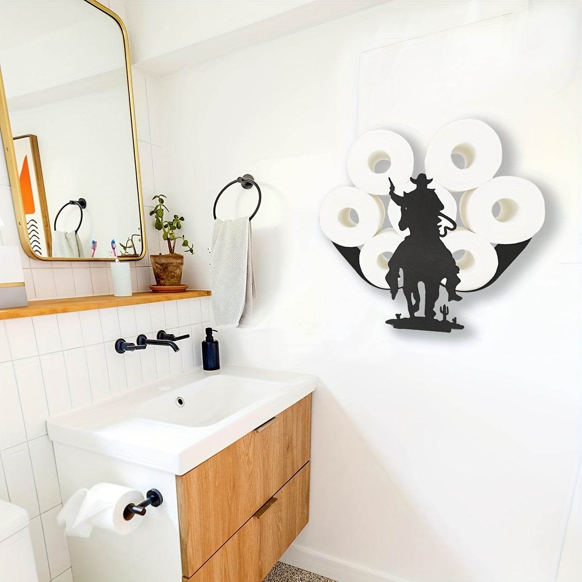 Western Cowboy Toilet Paper Holder Rack - Montero Milan
