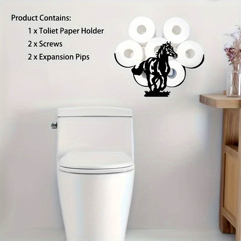 Wall Mounted Horse Toilet Paper Holder Rack - Montero Milan