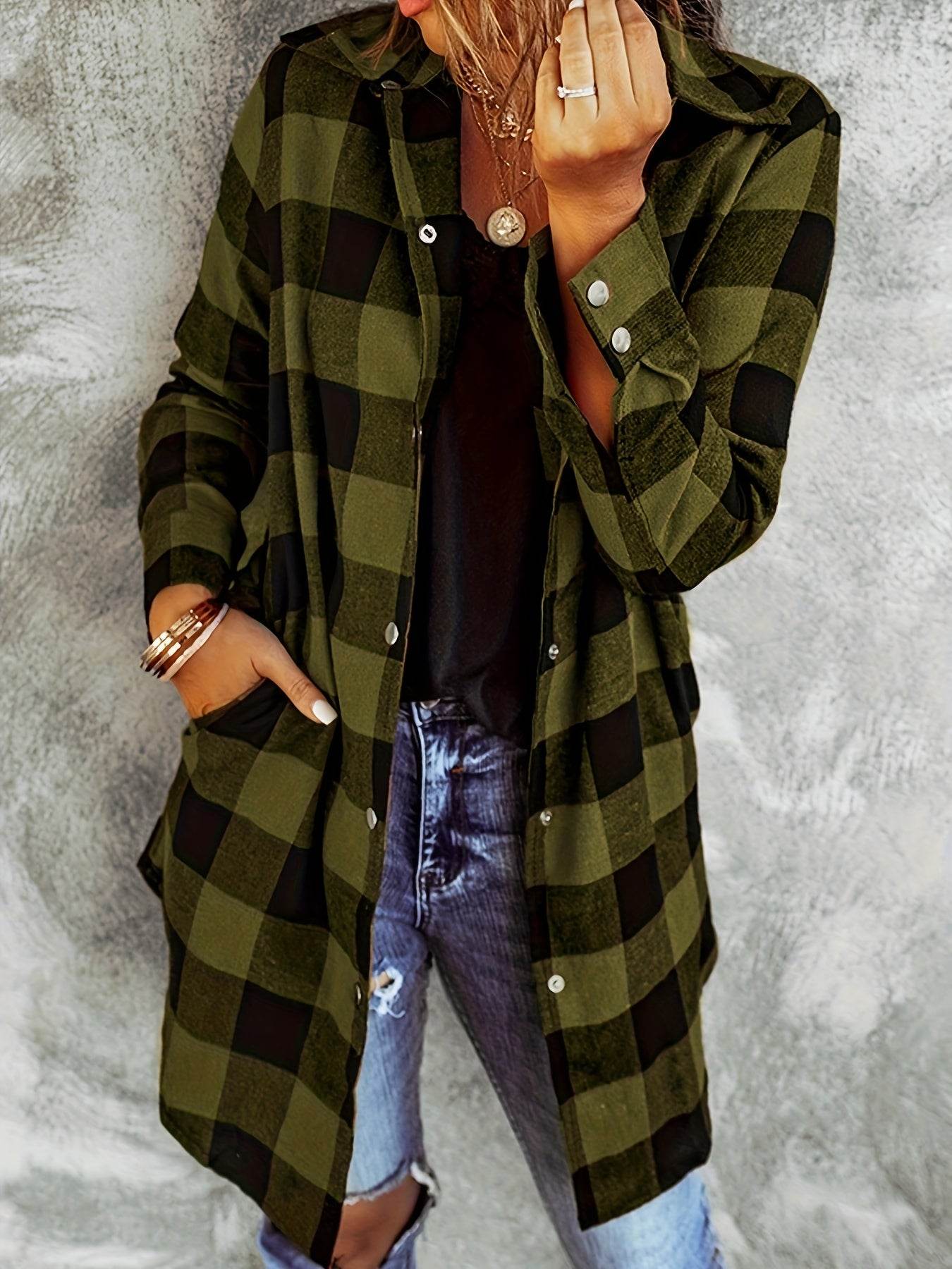 Relaxed Fit Plaid Shacket - Montero Milan