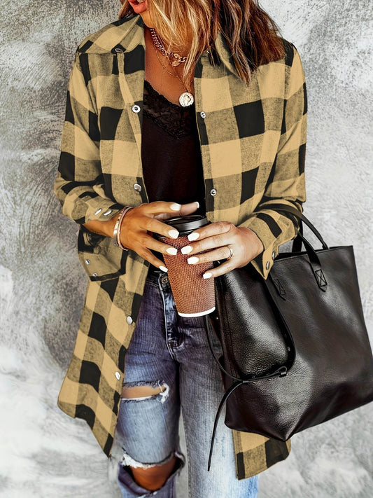 Relaxed Fit Plaid Shacket - Montero Milan