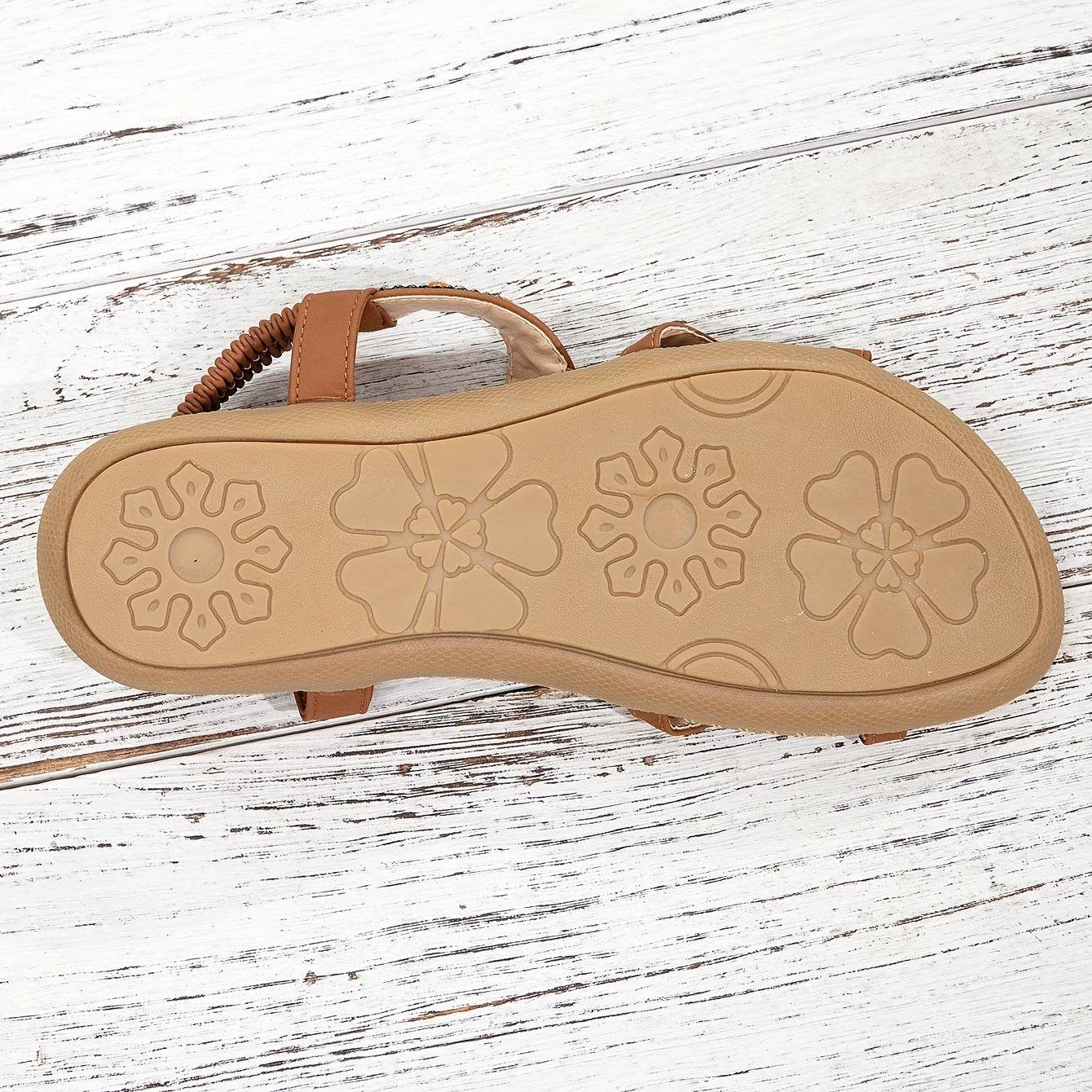 Women's Elegant Rhinestone Butterfly Flat Sandals - Comfortable Slip-On with Secure Elastic Strap for Summer - Montero Milan