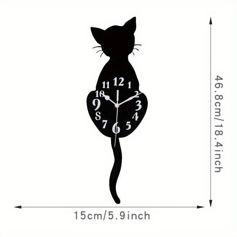 Charming Swinging Tail Kitten Clock for Any Room Decor - Montero Milan