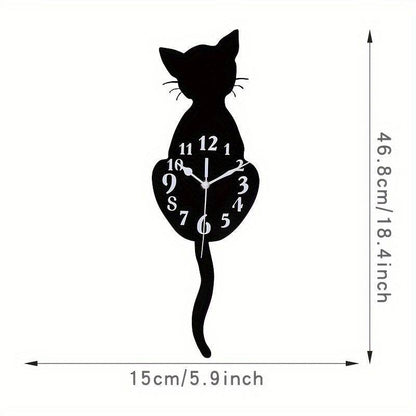 Charming Swinging Tail Kitten Clock for Any Room Decor - Montero Milan