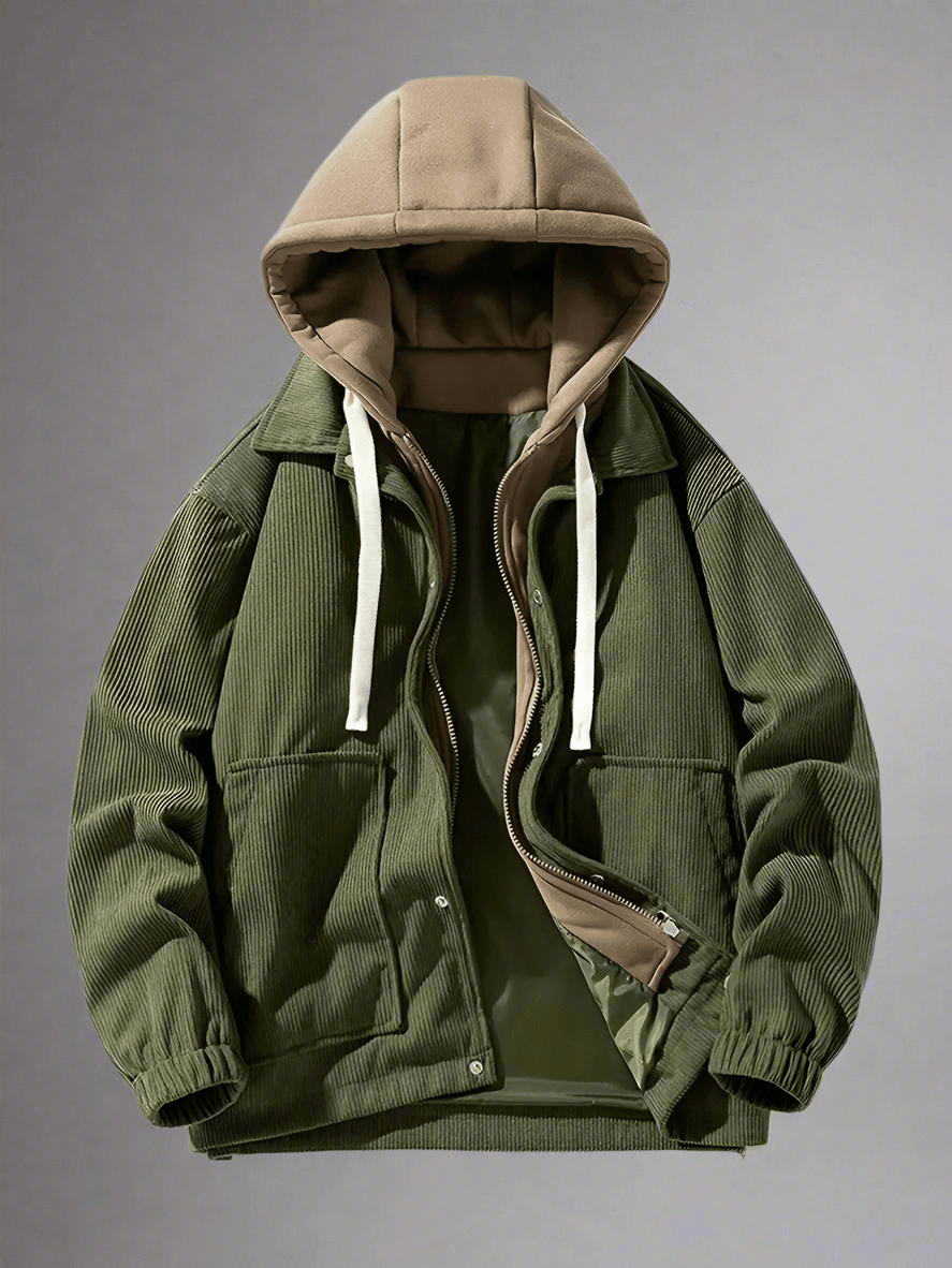 False Two-Piece Hooded Basketball Jacket - Montero Milan