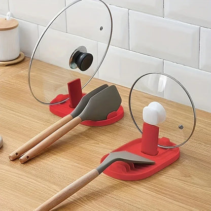 Montero Milan 1pc Foldable Kitchen Pot Lid & Utensil Holder Shelf - Heavy-Duty Plastic Space-Saving -Shook/Shovel with Lid Rack, Stove/ Shelf Organizer for Pots, Pans, Spatulas, Spoons - Install for Small Kitchens, Ideal Gift
