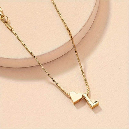 Gold Heart Initial Bracelet - Montero Milan