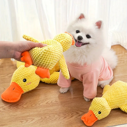 SweetS Large Dog Chew Toy - Heavy-Duty Plush Chew Proof Duck, Interactive Squeaker, for Puppies & Adult Dogs, Teeth Cleaning, No Batteries Needed, Safe for Aggressive Chewers - Ideal for Golden Retrievers, Corgis, Cats - Dura