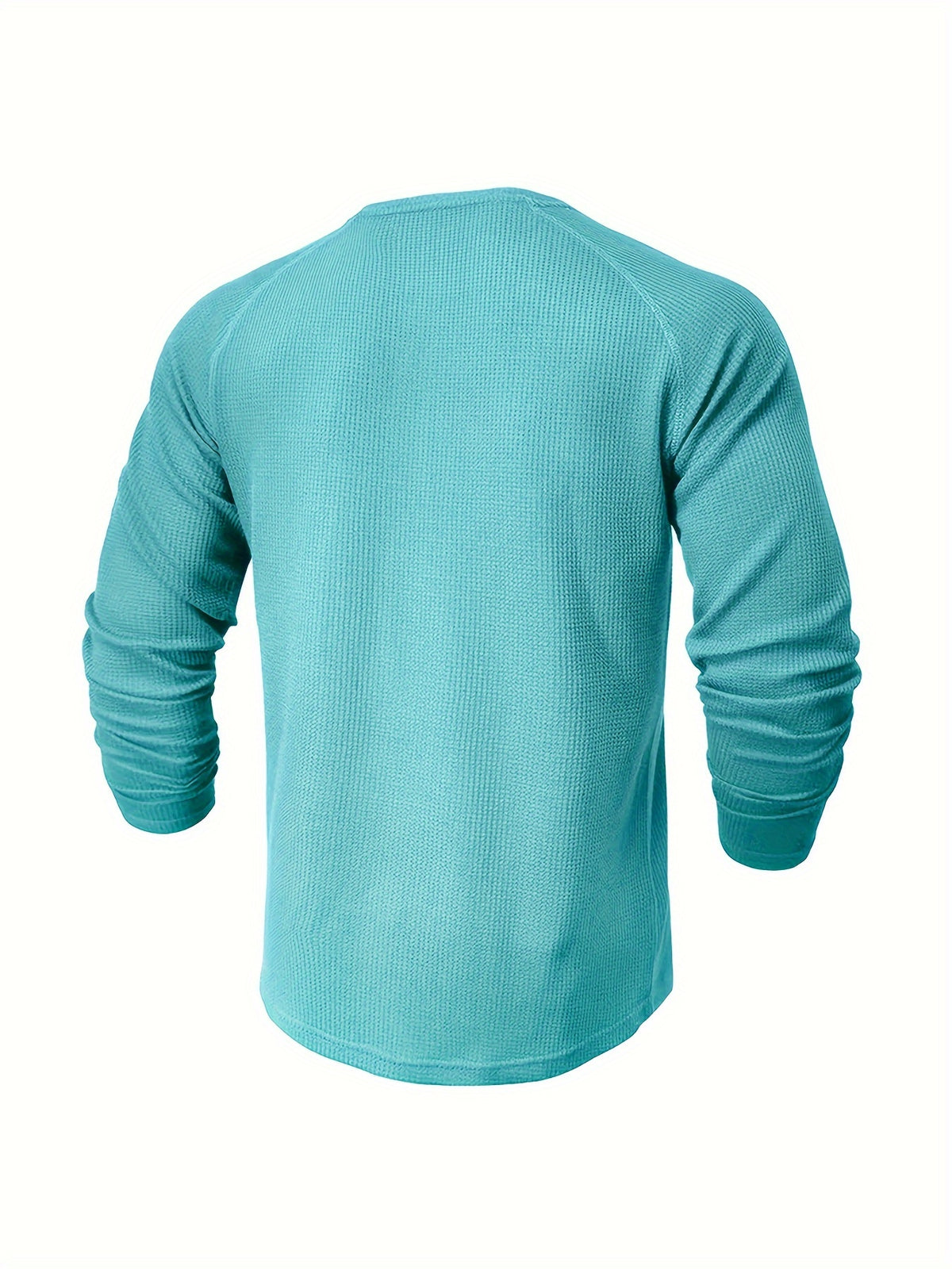Men'S Long Sleeve T-Shirt Round Neck Open Style Pullover Henley Shirt Men'S Solid Color Fashion Versatile Top