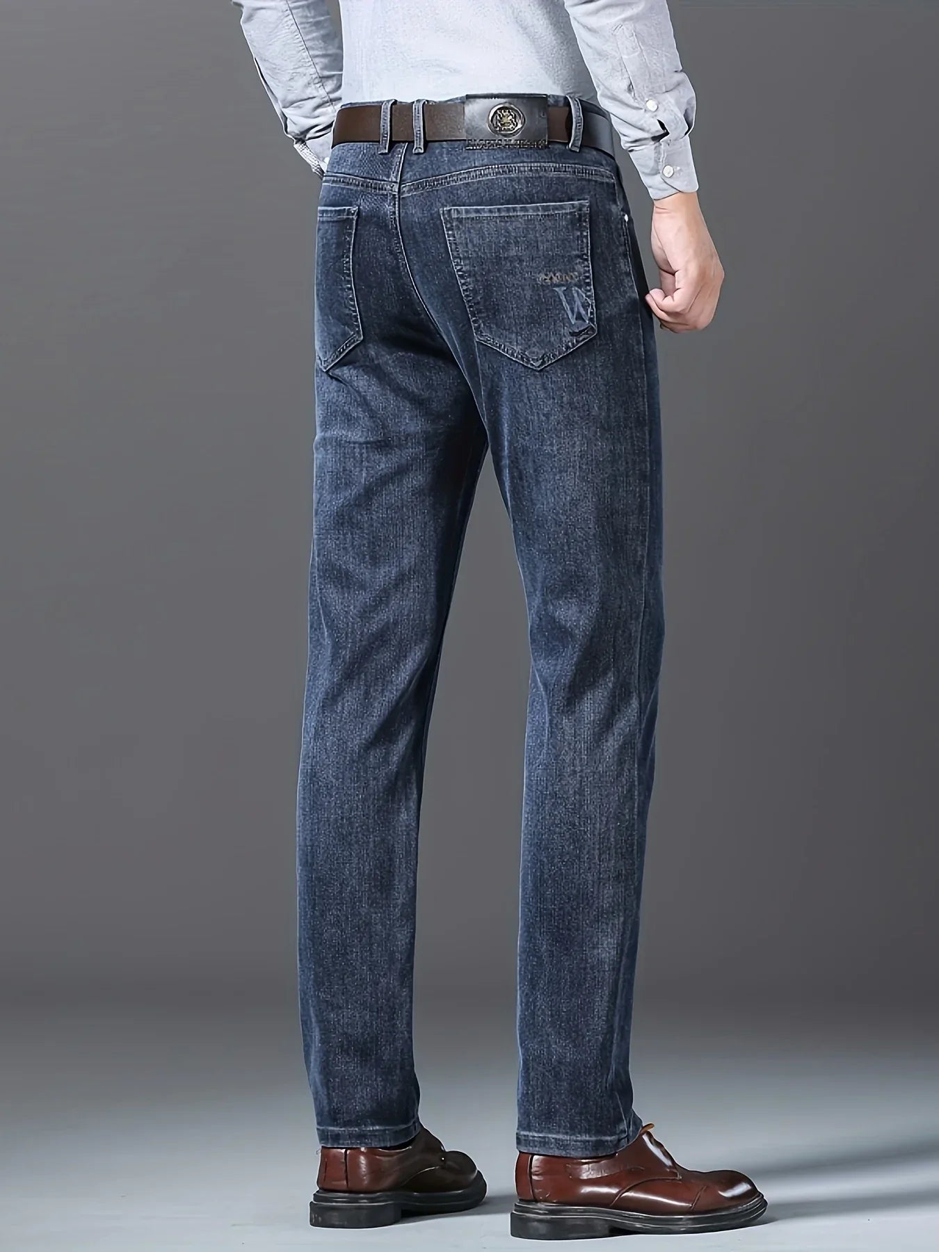 Premium Men's Jeans 2025 Trendy Slim Fit Straight-Leg Denim Pants for Autumn/Winter, Thick Casual Trousers for All Seasons