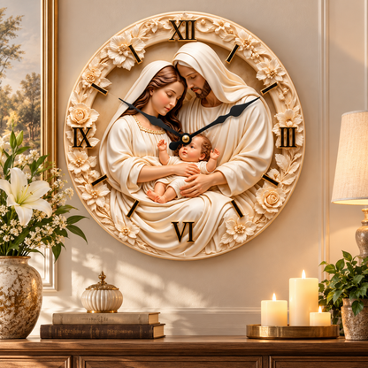 Holy Family Nativity Wall Clock