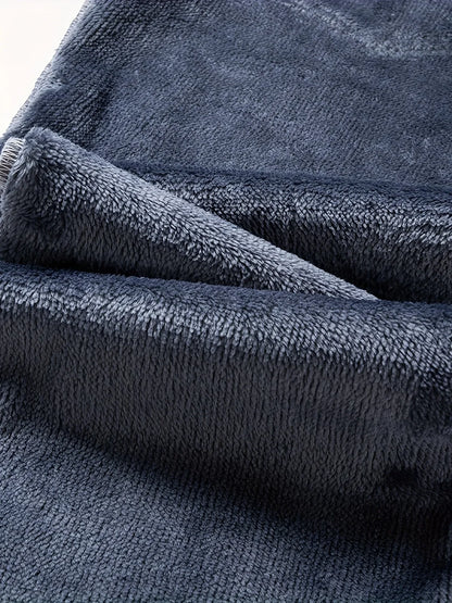 Winter New Arrival Fleece-Lined Thickened Minimalist Stretch blue trousers, long pants