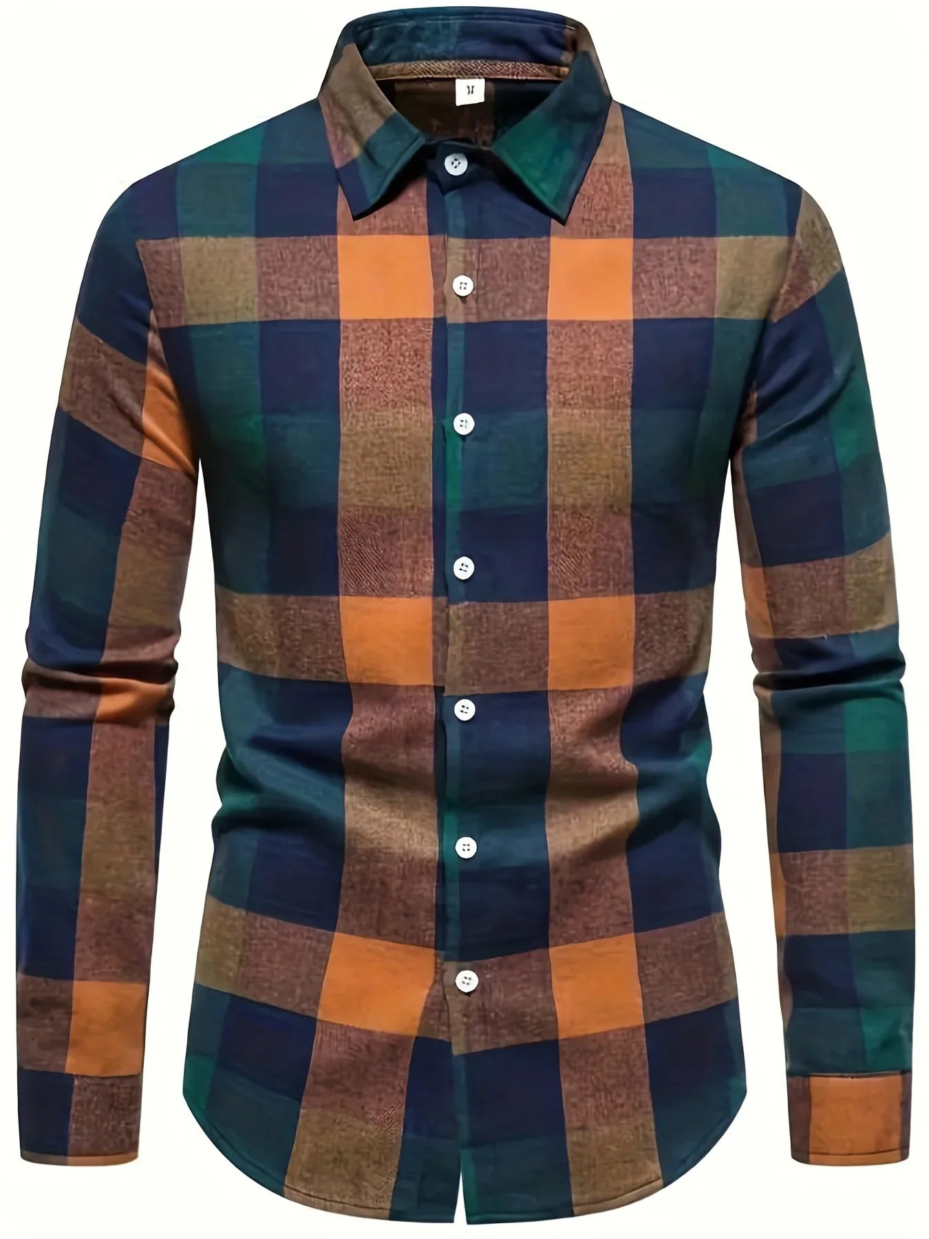 Plaid Pattern Men's Casual Retro Long Sleeve Button Up Shirt For Spring Fall Outdoor