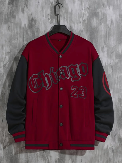 Spring And Autumn Street Men's Fashion Trend Loose Casual Baseball Uniform Jacket, Suitable For Outdoor And Dating