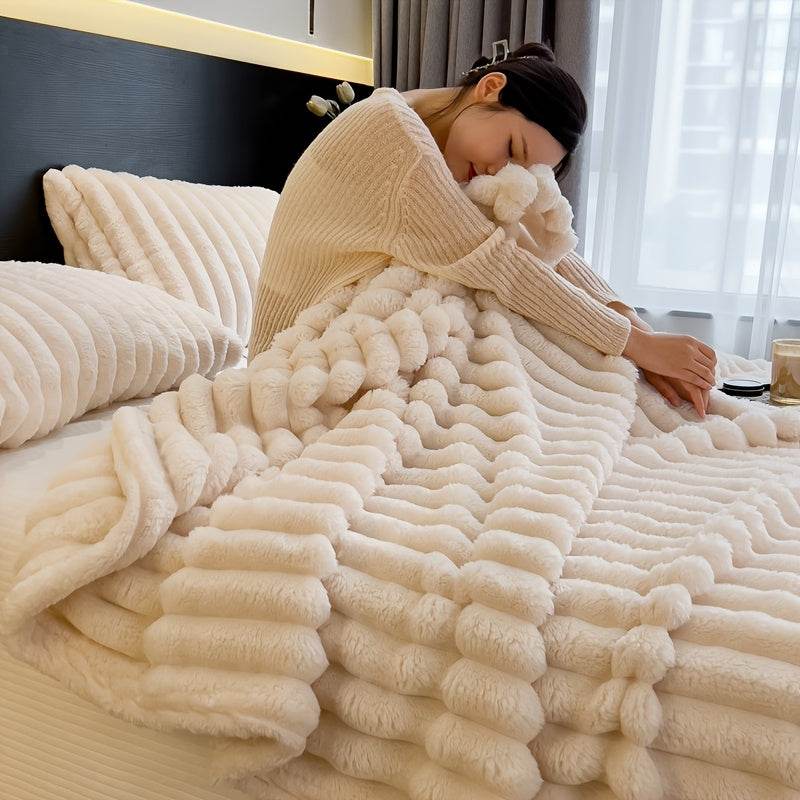 Luxe Faux Rabbit Fur Throw Blanket - Montero Milan