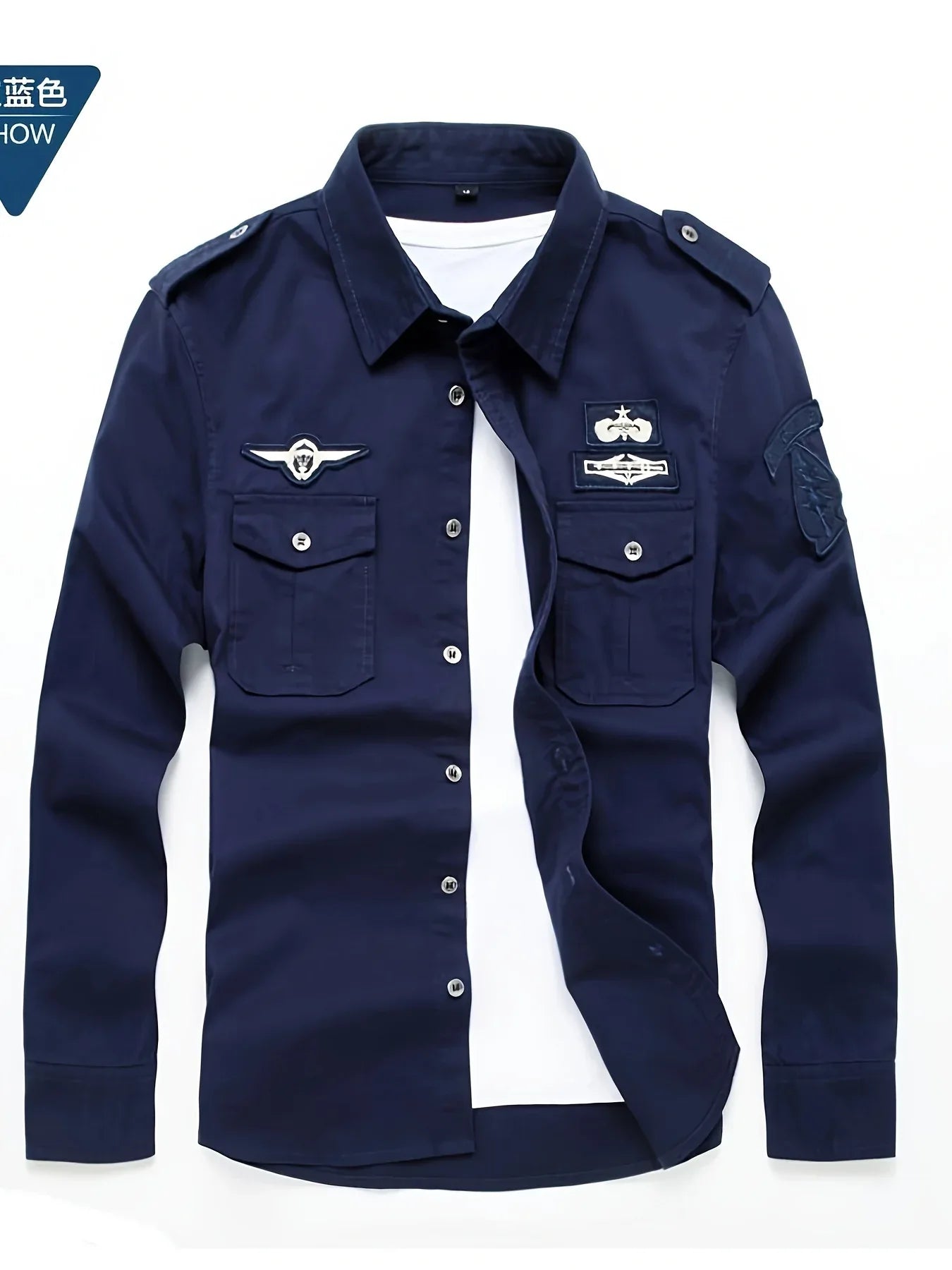 Autumn Long Sleeve Shirt for Men, Outdoor Plus Size Military Style Loose Fit Top, Pure Cotton High-Density Twill Casual Workwear Shirt, Thin Twill Long Sleeve Workwear