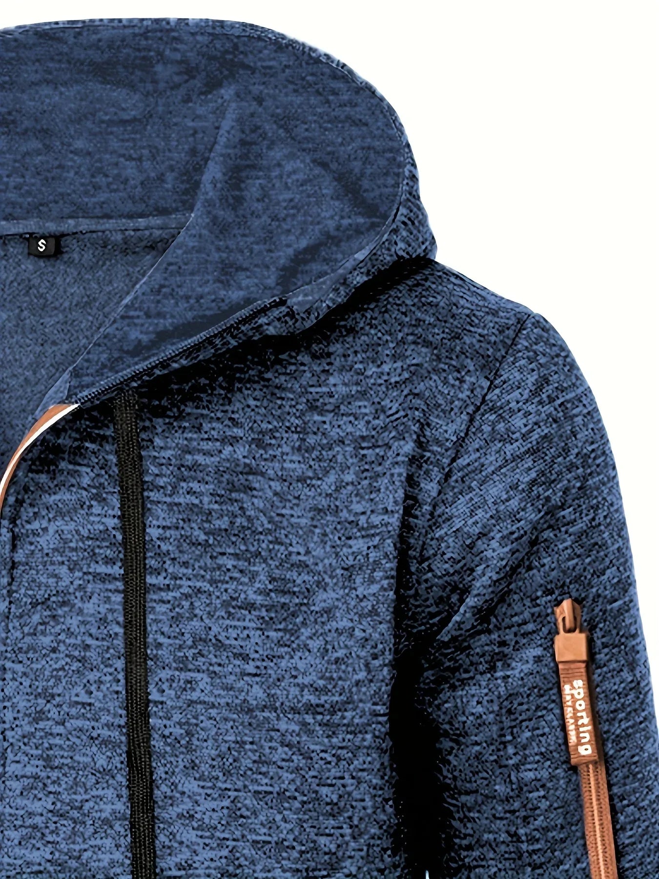 Men'S Hooded Zip-Up Sweater Jacket - Long Sleeve Thin Fleece-Lined Casual Outerwear with Front Pockets, Solid Black, Regular Fit for Fall & Winter, Autumn Winter Apparel | Hooded Sweater | Zippered Jacket, Knit, Men Hoodie Zi