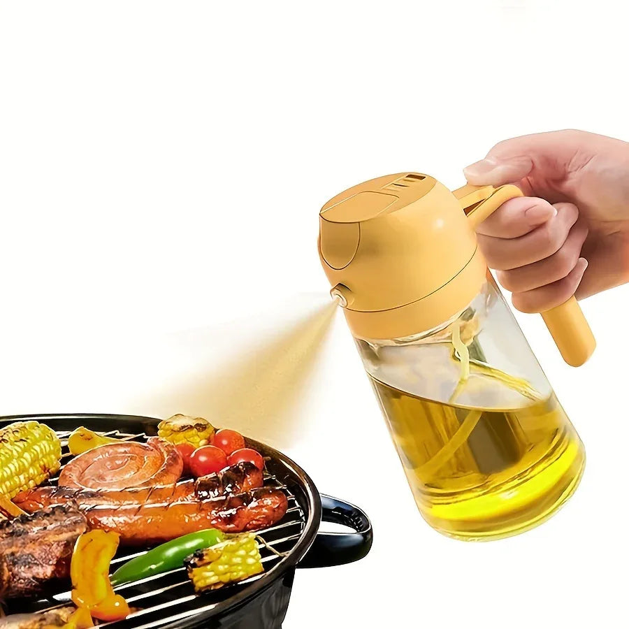 Montero Milan 1 Portable Olive Oil Sprayer and Pourer | 470ML Plastic Kitchen Oil Bottle for Cooking, BBQ, Air Fryers, Baking, Salads