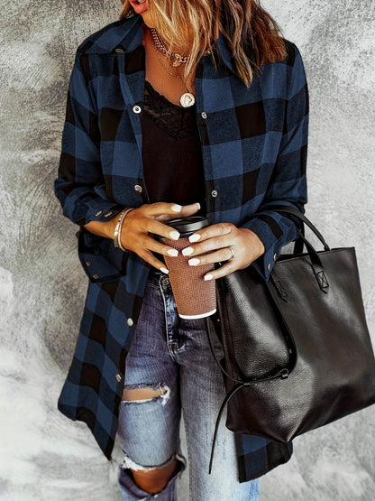Relaxed Fit Plaid Shacket - Montero Milan