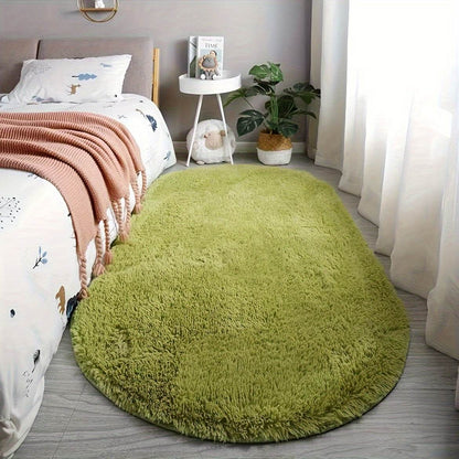 Plush Oval Faux Fur Rug - Montero Milan
